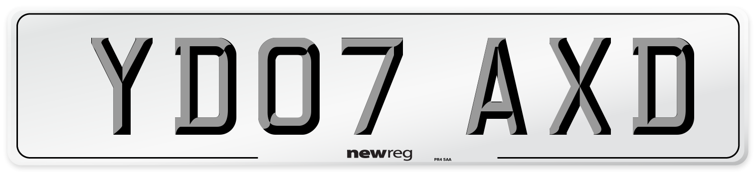YD07 AXD Number Plate from New Reg
